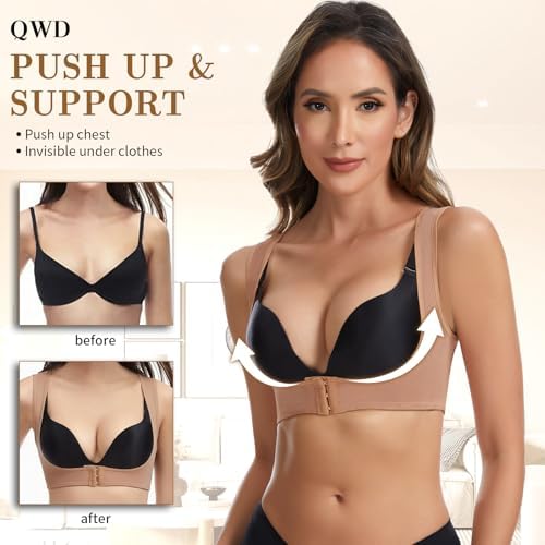 QWD Sleeveless Posture Corrector for Women Back Support Chest Brace Up Bras