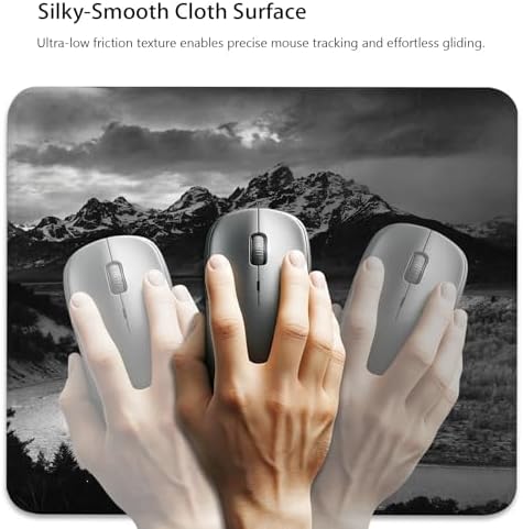 Majestic Mountain Range with A Curving River Mouse Pad, Durable Desk Mat