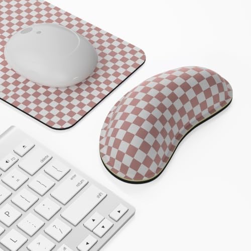 Dapesuom Mouse Wrist Rest, Cute Ergonomic Memory Foam Mouse Wrist for Computer Desk Mats Support, Hand Rest Pad Cushion for Gaming, Office, Laptop, Men, Women, Pain Relief & Easy Typing, Dusty Rose