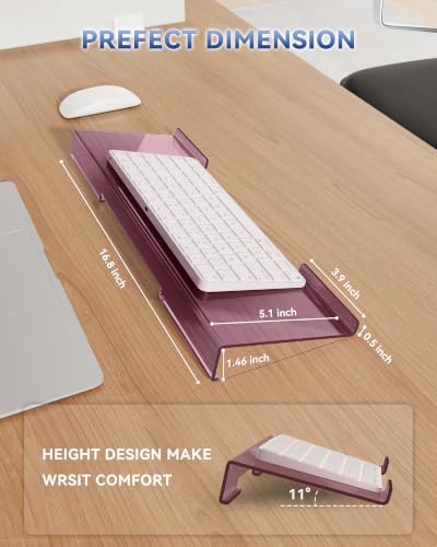 Computer Keyboard Wrist Rest Stand for Desktop(Rose Pink), Keyboard Riser