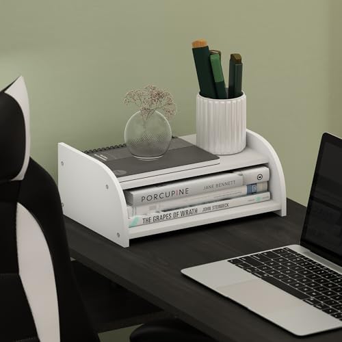 Furinno Classic 2-Tier Monitor Riser, Desk Organizers, Plain White