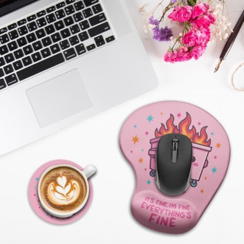 iRudyard 2Pcs Rubber Coasters Absorbent Mouse Pad Wrist Support Pu Bendable