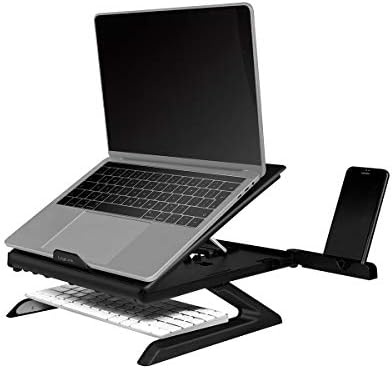 LogiLink AA0133 Notebook Stand with Smartphone Holders, Suitable for 10-15.6 Inch Laptops and Tablets, Black