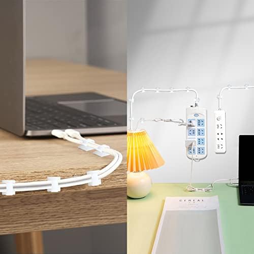 XHF 60PCS 5/8” White Adhesive Cable Wire Wall Light Clips, Cord Holder