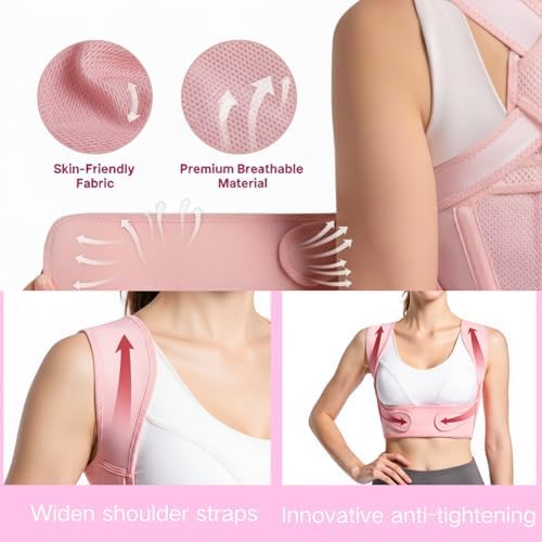 Back Posture Corrector for Women - Adjustable Lightweight Back Brace Posture Corrector Bras for Neck Shoulder Upper Back - Invisilite Hunchback Slouching Under Clothes (Large)