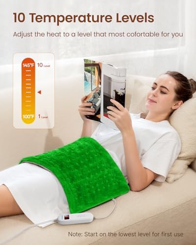 RENPHO Electric Heating Pad for Back with 10 Heat Levels, FSA Eligible HSA