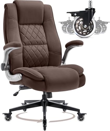 Fabric High Back Office Chair, Thick Padded Ergonomic Computer Desk Chair