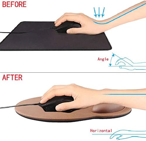 Leather Mouse Pad Wrist Support Ergonomic Mousepad for Desk Laptop