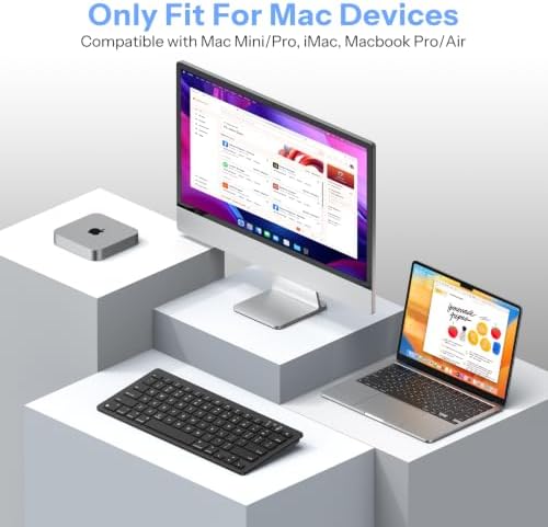 OMOTON Wireless Keyboard for Mac, USB-C Rechargeable, Bluetooth ONLY
