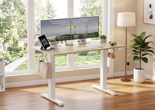 YDN Electric Standing Desk, 40x24 Inch, Nature