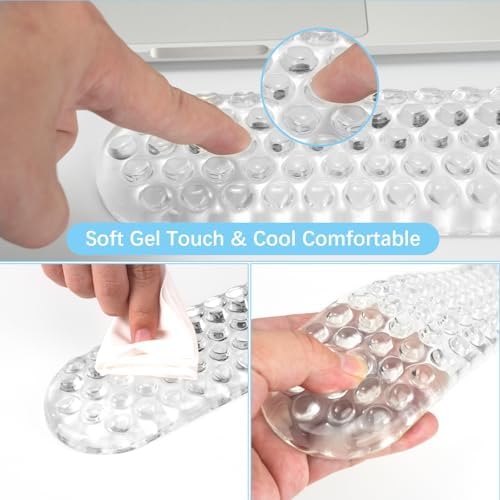 MOSISO Gel Wrist Rest Support for Mouse Pad&Keyboard Set, Transparent