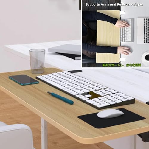Comfort Desk Extender Armrest Shelf Modified Keyboard Tray Length 52 60 68 75cm - Ergonomics 90° Foldable Space Saving - Support Elbow Arm - Keyboard and Mouses Platforms