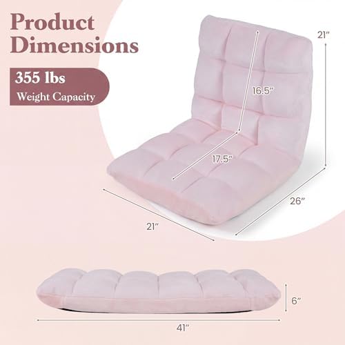 GIANTEX Floor Chairs for Adults, Floor Gaming Chair (Light Pink)