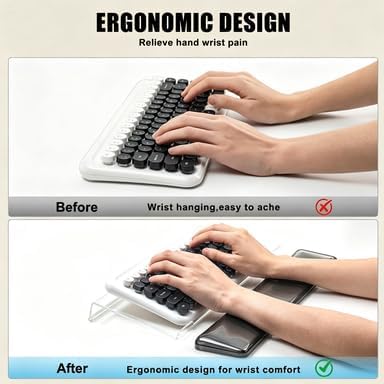 Acrylic Keyboard Stand with Gel Wrist Rest Set-(Blck White Set)