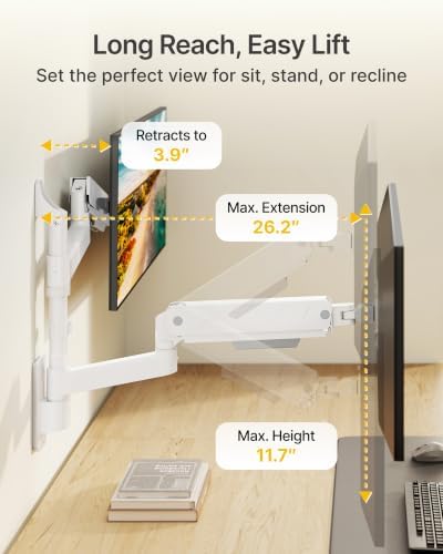 monTEK Vertical Dual Monitor Wall Mount for 17-35" Screens, 35.2 Lbs Each
