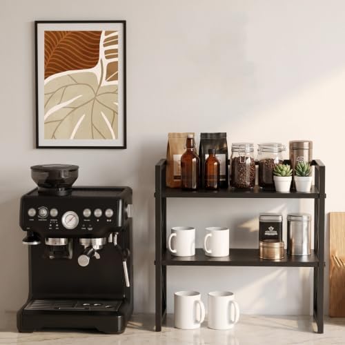 Adjustable Desktop Bookshelf, Metal Desk Shelf Organizer, Black
