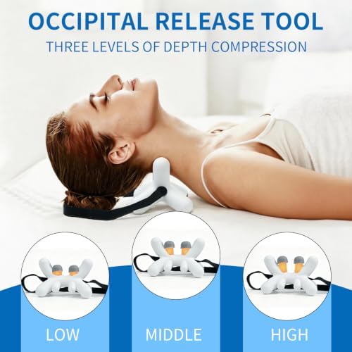 Occipital Release Tool for Neck Tension&Tmj&Occipital Neuralgia Relief,Suboccipital Release Tool and Neck Stretcher with Silicone Pad for Stretch,Shoulder Trigger Point Massage Tool
