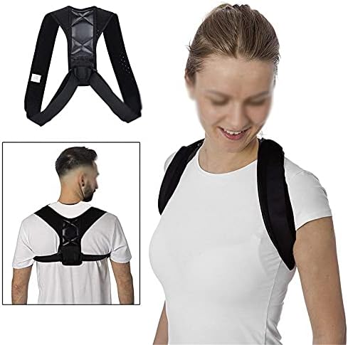 Posture Corrector Adjustable Back Support Belt Spine Back Shoulder Brace Support Belts Adult Invisible Hunchback Belts(B Black,L) (A Black,Small)