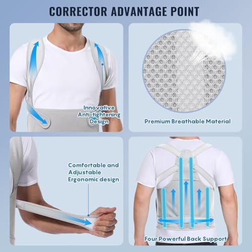 Adjustable Posture Corrector Belt Back Brace for Women and Men, Full Back Support, Shoulder Straightener for Hunchback, Scoliosis, Lumbar, Spine