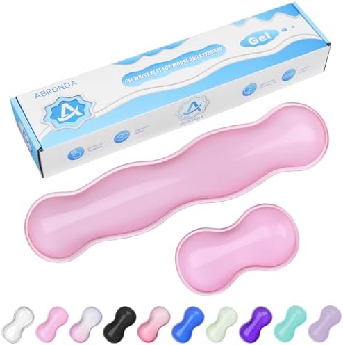 Gel Wrist Rest for Keyboard and Mouse, Wrist Rest for Keyboard, Mouse Wrist Support, Pain Relief, Cool Touch, Non-Skid, Wrist pad Set