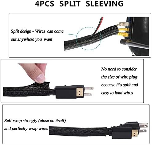 N NOROCME 192 PCS Cable Management Kit 4 Wire Organizer Sleeve