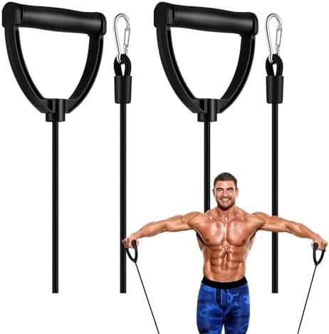 VOSAREA 1 Pair Black Stepper Resistance Bands, Nylon Resistance Bands for Stepper, Exercise Belts with Handles for Home Gym Workout