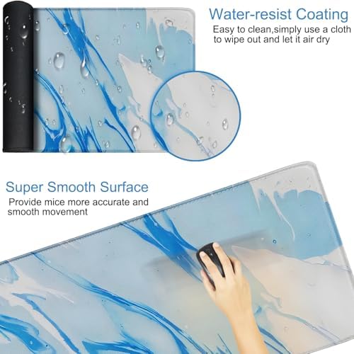 Extra Large Gaming Mouse Pad, Waterproof Mousepad with Stitched Edges