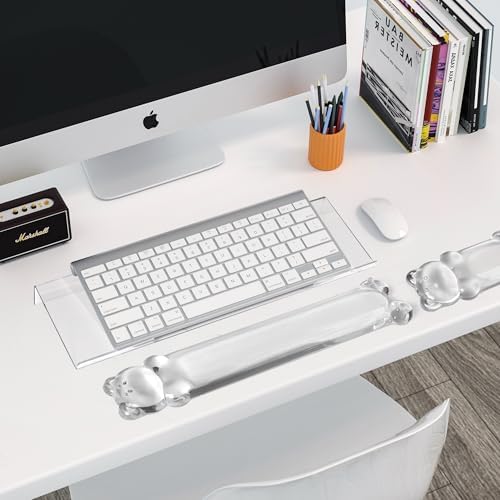 16.9inch Computer Keyboard Stand for Desktop, Gel Keyboard Wrist Rest Set