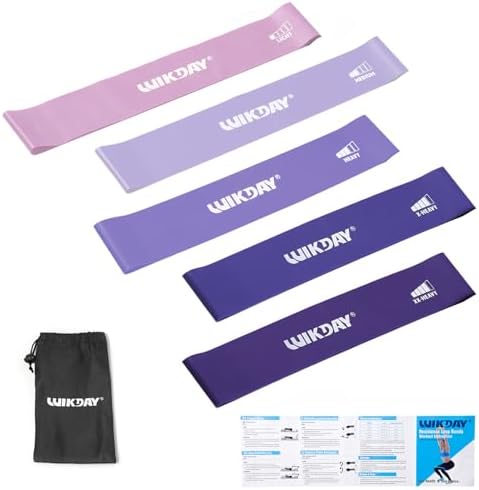 WIKDAY Resistance Bands for Working Out Exercise Loop Bands Workout Bands Set for Men Women Body Stretching, Crossfit Training, Home Workout, Physical Therapy, Booty Legs, Set of 5