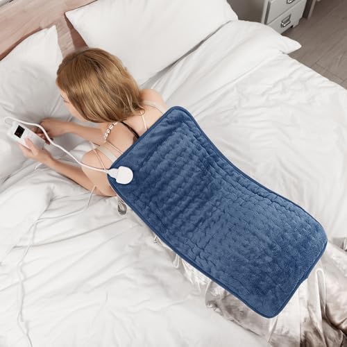 Long Heating Pad for Legs and Back Pain Relief, 33"x17" Electric Heat Wrap with Moist/Dry Option, 6 Heat Settings, Auto Shut-Off, Muscle Recovery Gift for Athletes