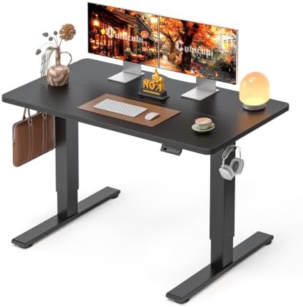 CubiCubi Electric Height Adjustable Standing Desk 48x24 Inch, Black