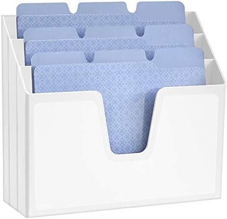 Acrimet Horizontal Triple File Folder Organizer Sorter, Letter Size, White