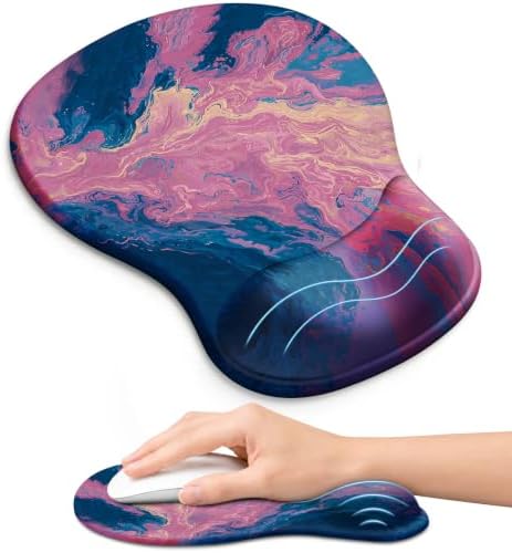 Ergonomic Mouse Pad with Wrist Rest, Gel Wrist Support, Vivid Sea