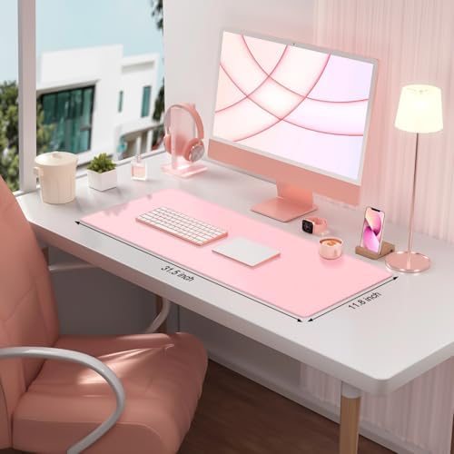 Large Gaming Mouse Pad 31.5 x 11.8 in, Pink
