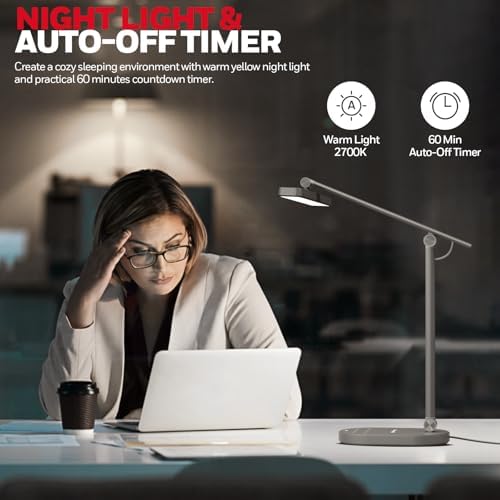 Honeywell HWT-H4 LED Desk Lamp, Eye-Caring, Dimmable, Auto Sensor