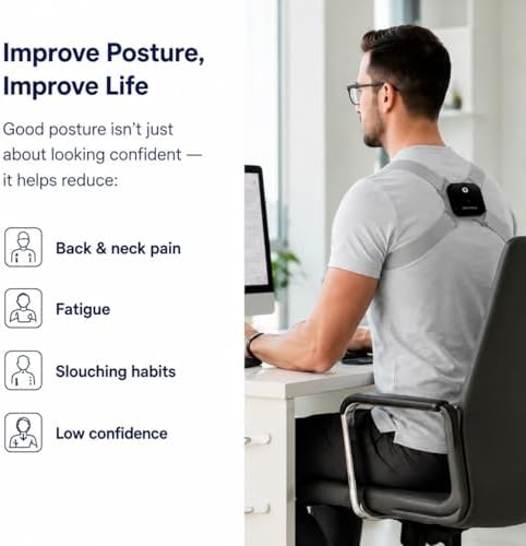 Smart Posture Corrector for Men & Women – Adjustable Back Brace & Shoulder Support for Posture Training, Lower Back Support & Daily Comfort