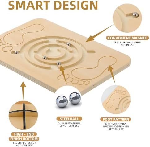 Juoe 360° Maze Balance Board Wobble Board,Sensory Balance Toys