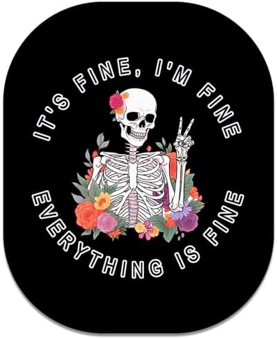Small Mouse Pad, 6 x 7 Inch, Oval Mini Mouse Pad with Non-Slip Rubber Base for Laptop Wireless Mouse Keyboard Tray Mousepad, Funny Skeleton Man