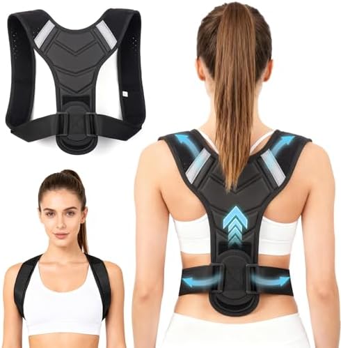 Posture Corrector for Men & Women, Adjustable Back Brace & Straightener for Office, Home & Daily Use, Relieve Back Pain, Prevent Hunching & Slouching, Comfortable & Breathable, S