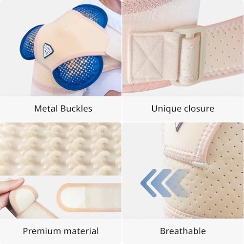 FIGHTECH Rotator Cuff Shoulder Brace for Women and Men - 2 Sizes - Shoulder Support - Pain Relief - Nude - Small (Chest 29-35" Bicep 9-12")