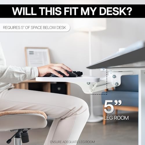 VIVO White Under Desk 25 x 10 in Keyboard Tray, MOUNT-KB03W