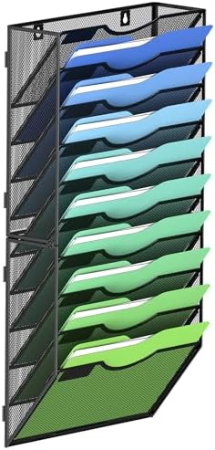 Kuntine.B Wall File Organizer Office Hanging Magazine Holder Wall File Organizer for Office Home