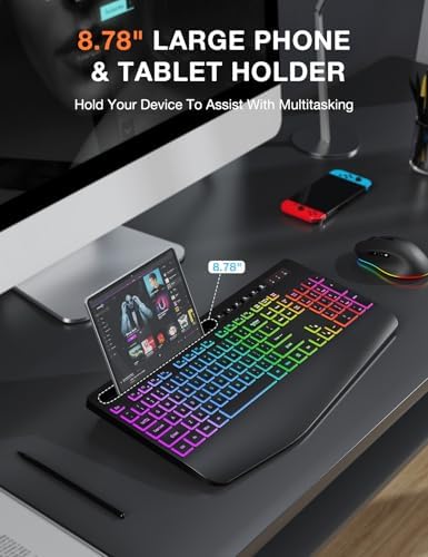 SABLUTE Wireless Keyboard and Mouse Combo - 9 Backlit Effects, 2.4GHz