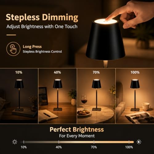 Rechargeable Cordless Table Lamp Set of 2