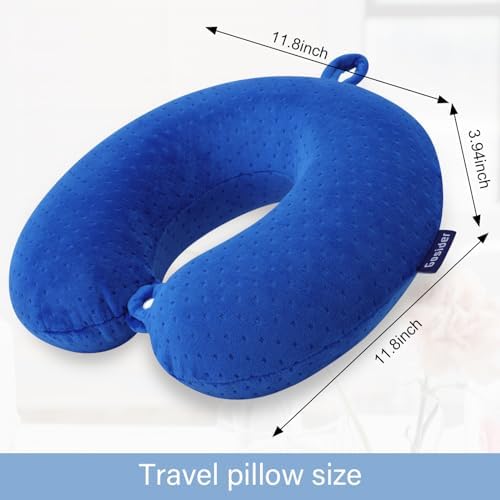 Neck Pillow for Travel, Memory Foam Airplane Pillow, Royal Blue