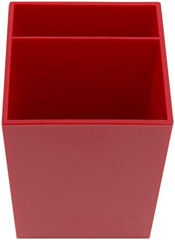JAM PAPER Plastic Pen Holder - Red - Desktop Pencil Cup - Sold Individually