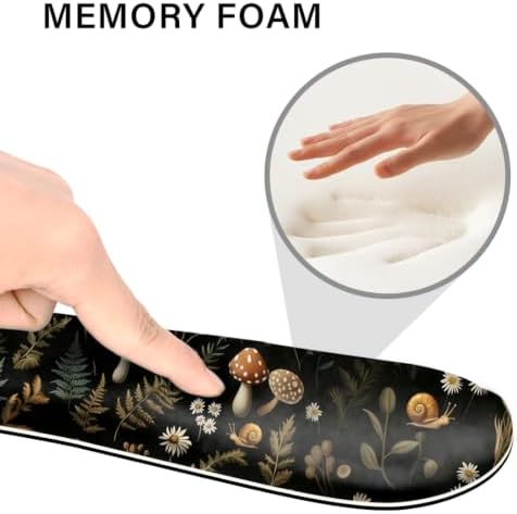 Desk Pad and Keyboard Wrist Rest, Large Mouse Pad + Keyboard Pad+Mouse Wrist Support, Non-Slip Desk Mat Protector for Office, Home 31.5×11.8 Inches Mushroom