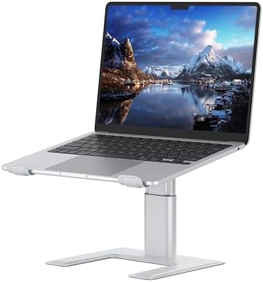 ALASHI Laptop Stand, Height Adjustable Desk Riser, 10-17.3", Silver
