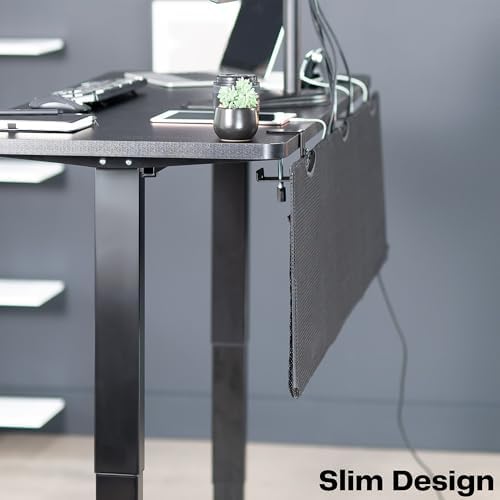 VIVO Black Clamp-on 60 inch Desk Cable Management Sleeve, DESK-SKIRT-60P