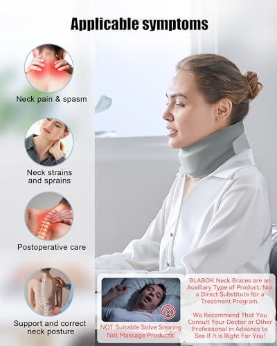 Neck Brace for Sleeping - Cervical Collar Relief Neck Pain and Neck Support Soft Foam Wraps Keep Vertebrae Stable for Relief of Cervical Spine Pressure for Women & Men (Dove Gray) Small Size